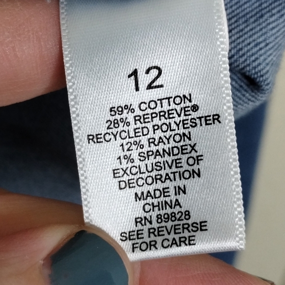 LOGO Lavish by Lori Goldstein Patchwork Denim Jacket size 12 - Picture 8 of 8